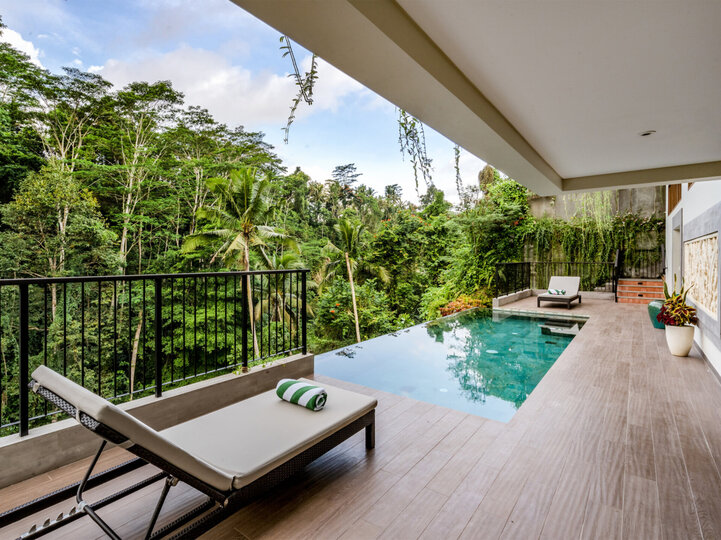 Pala Ubud - Villa Batur - Gorgeous view of nature from the cantilever pool deck