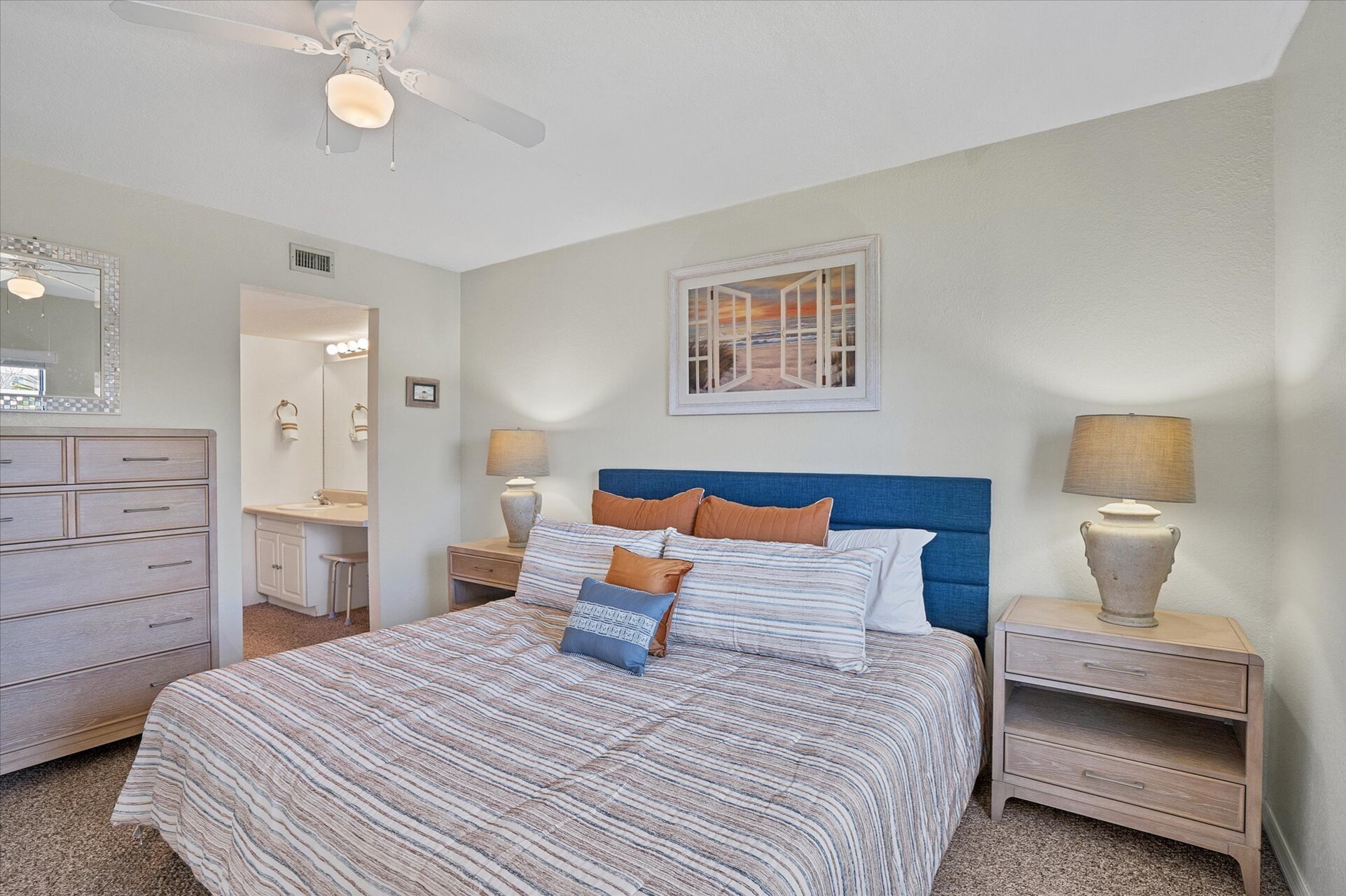 The primary bedroom has an ensuite With walk-in shower