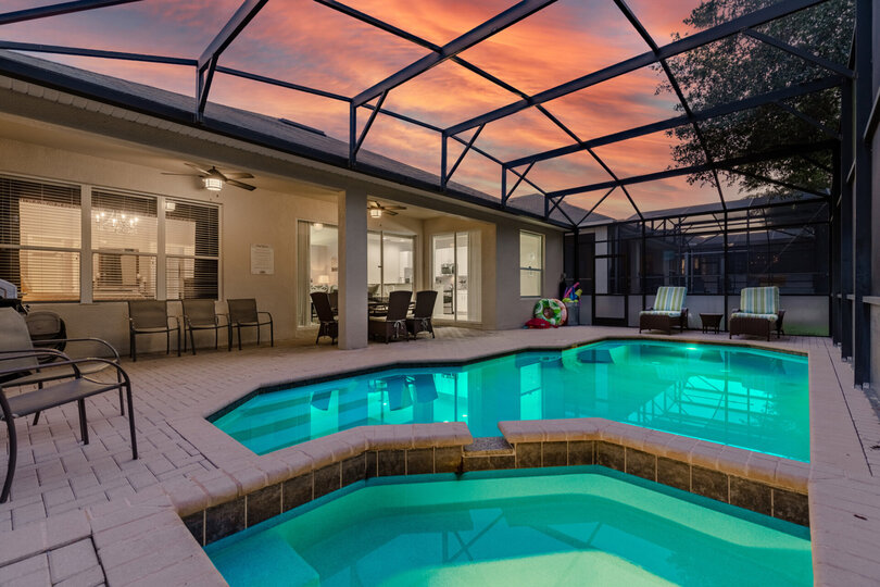 A private pool and spillover spa to enjoy during your vacation