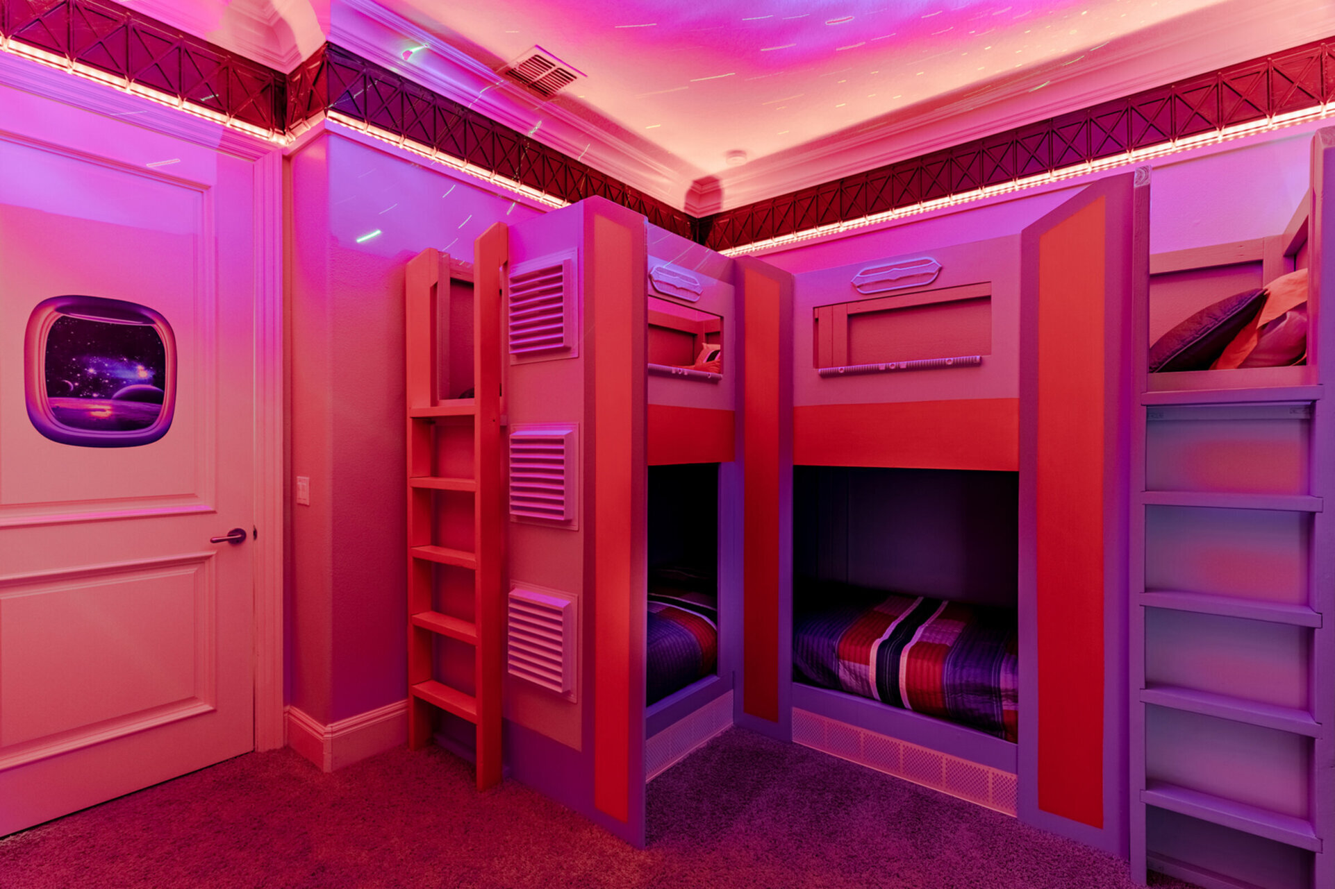 Amazingly design kid room with bunk beds.