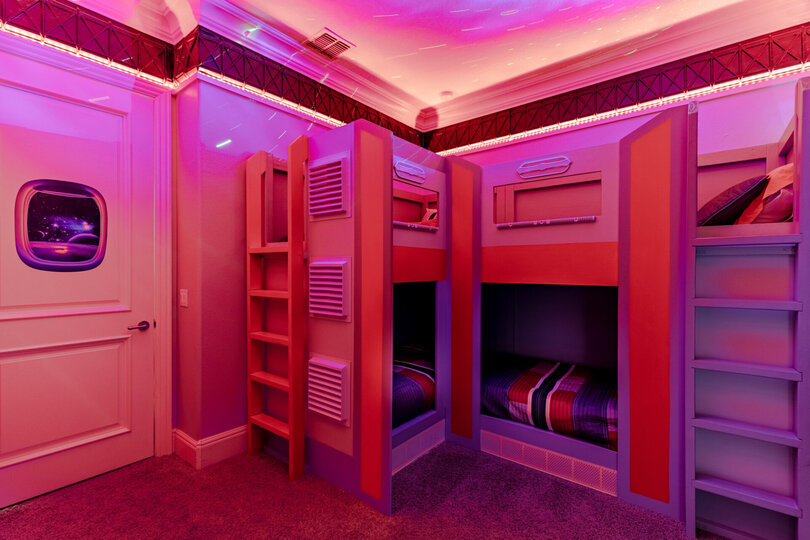 Amazingly design kid room with bunk beds.