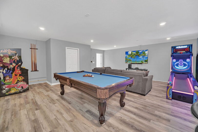 The entire ground floor of the annex is a fun custom game room