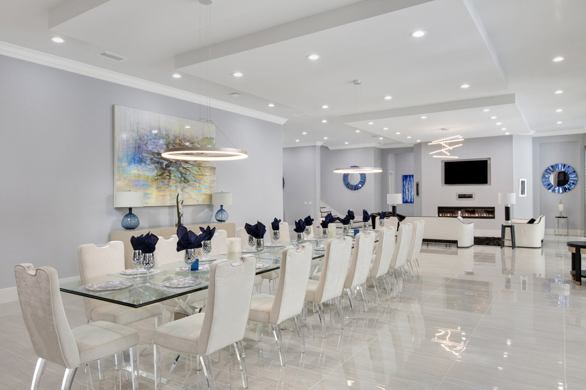 This dining room features seating for 20 people (Fireplace not allowed for guest use)