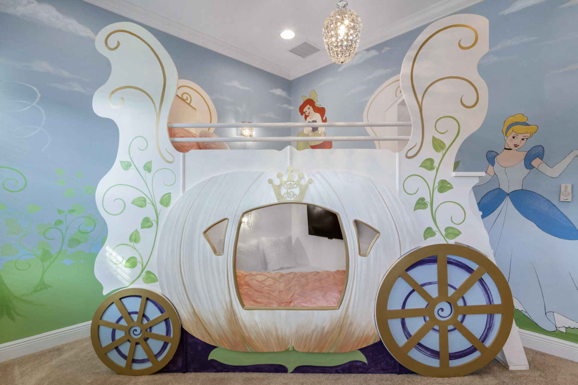 This beautiful custom bunk bed ensures the little ones sleep comfortable