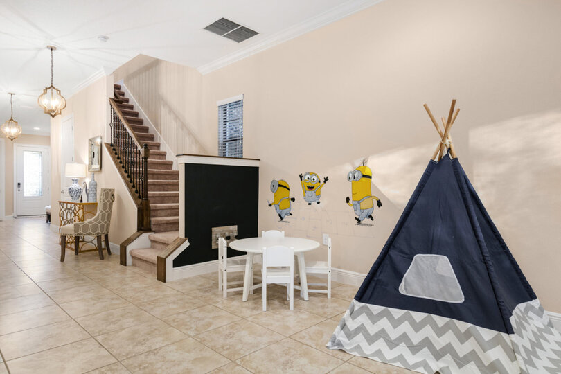 The little ones will have their own play area complete with chalk wall