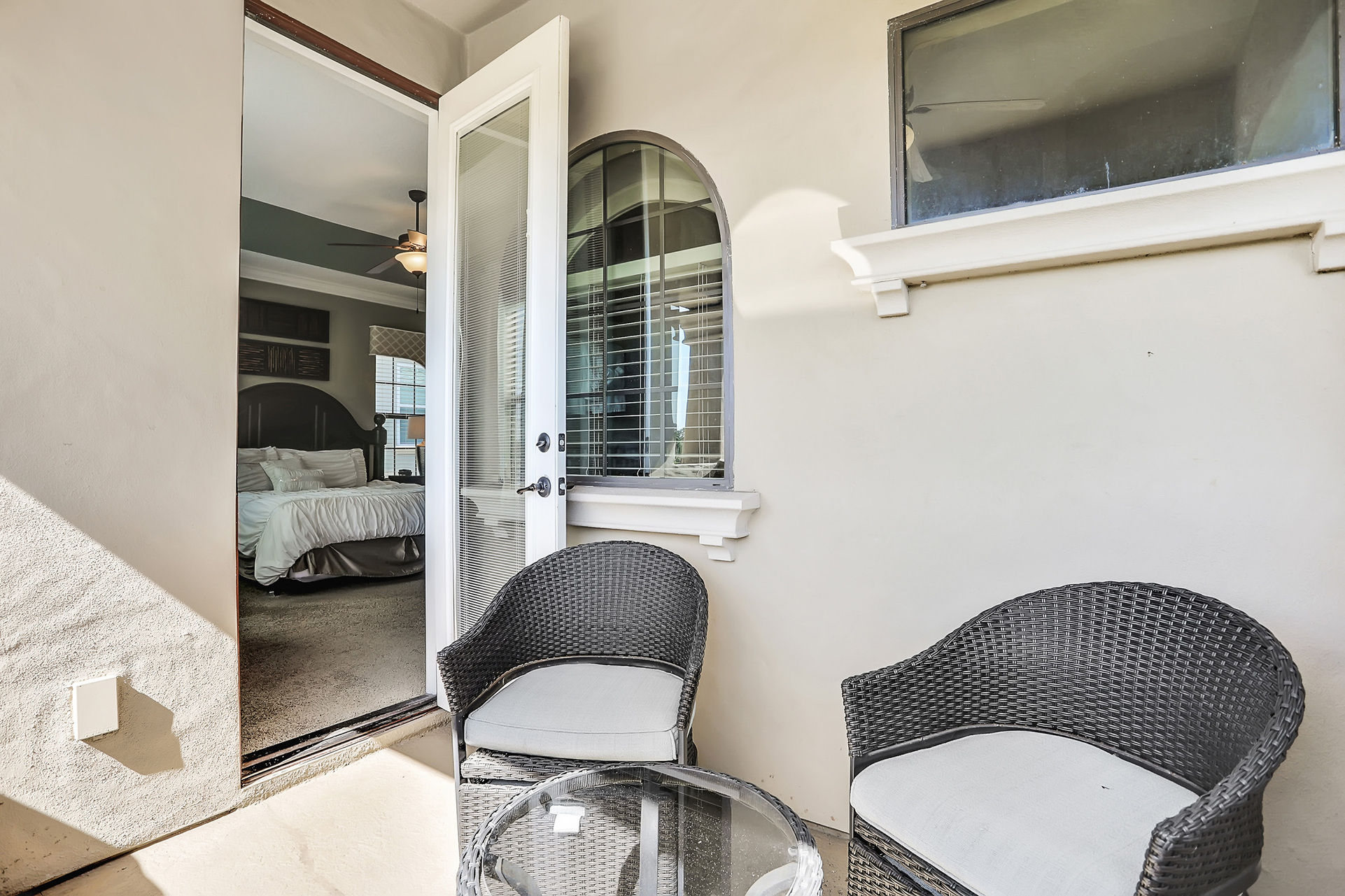 Enjoy a morning coffee on the balcony of the master suite