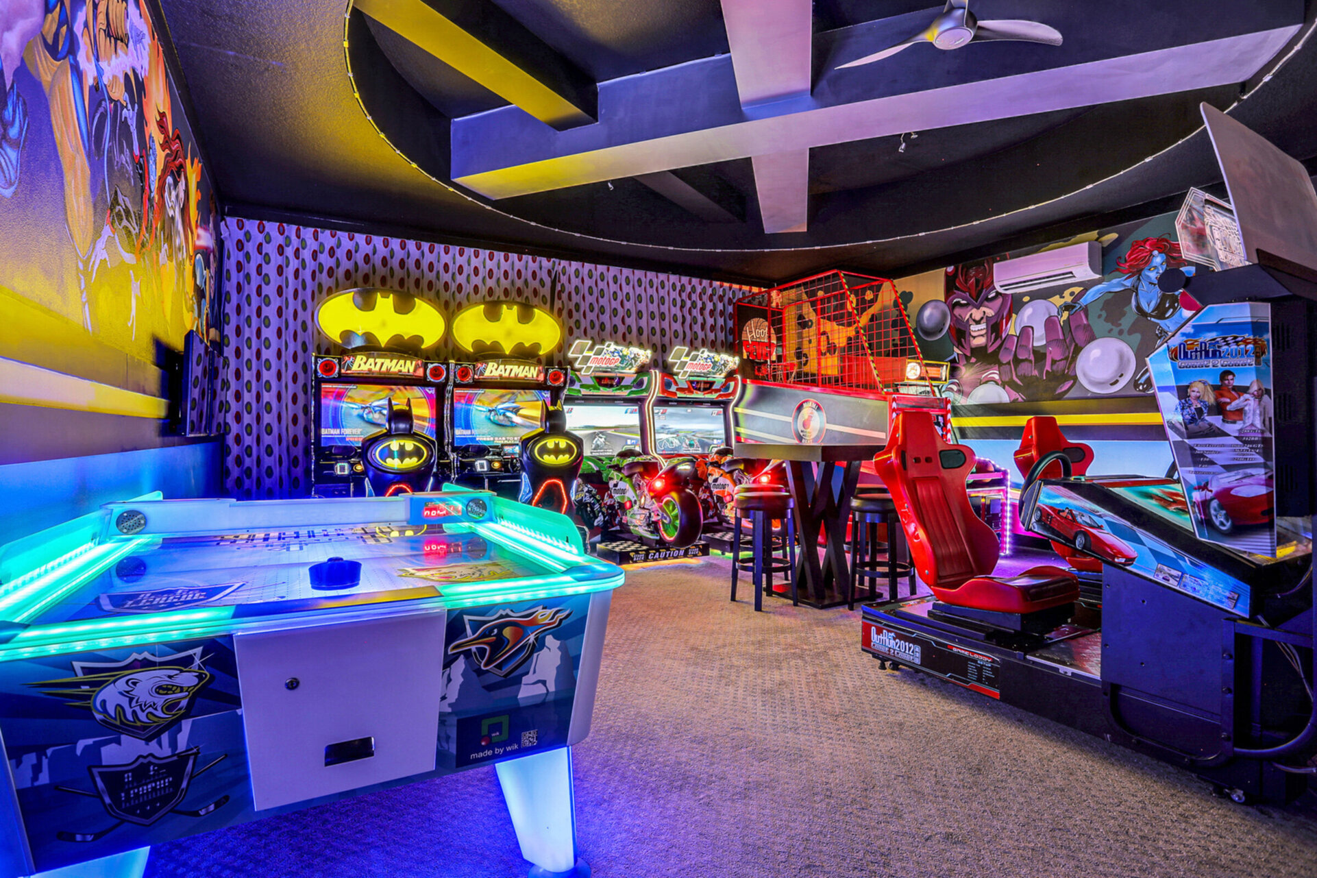The games room also has air hockey, PS4, and Xbox
