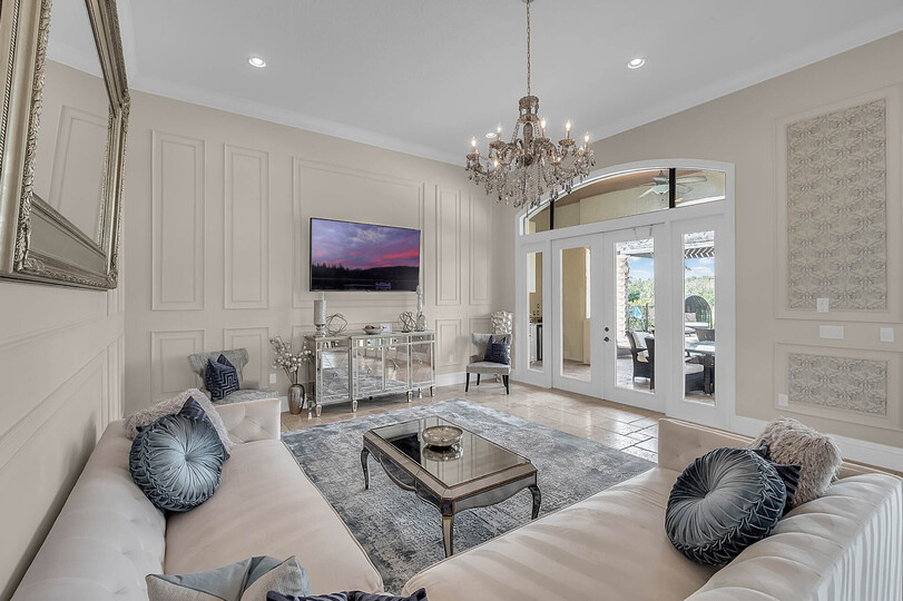 Watch a favorite show on the 75 inch SMART TV or enjoy the view