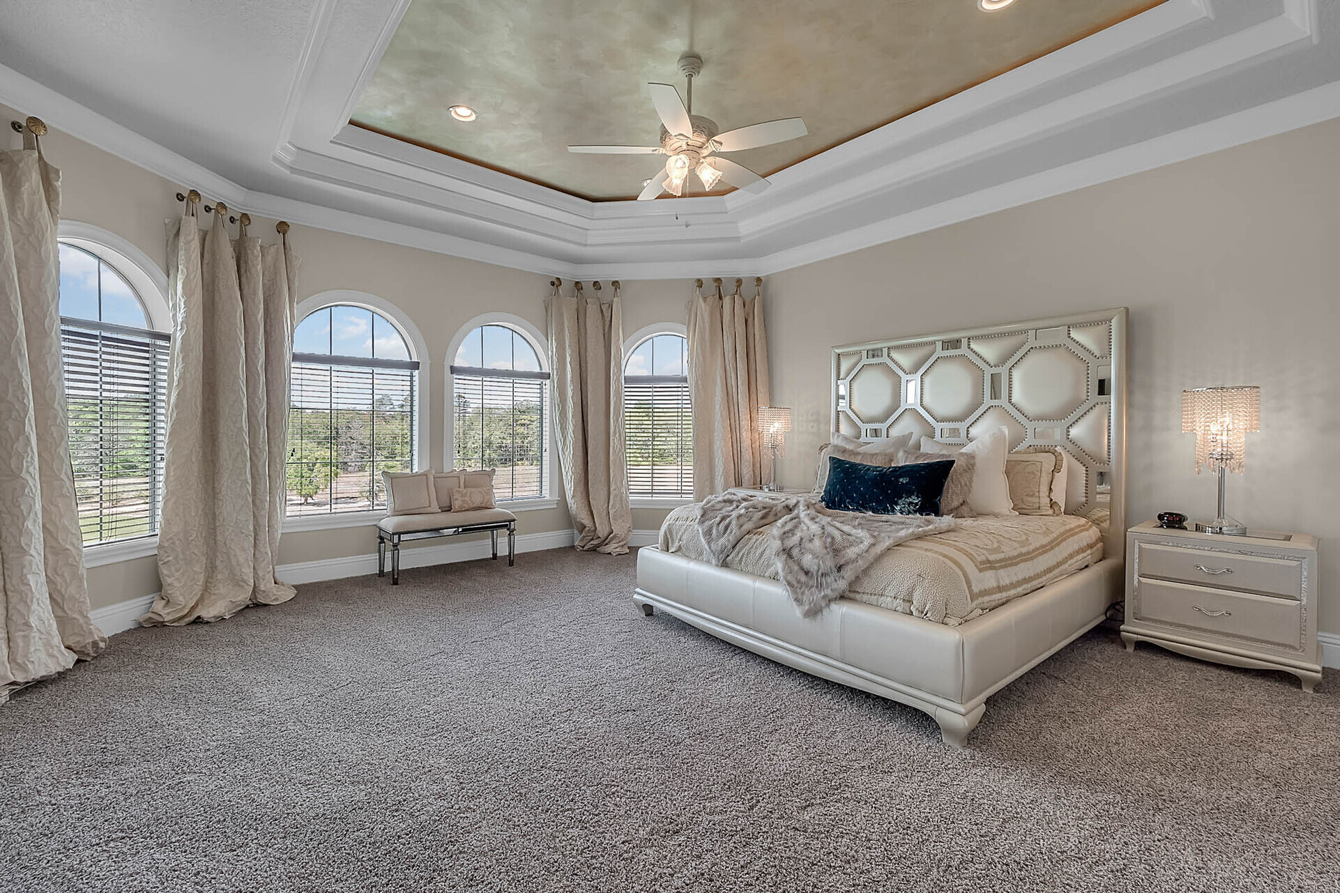 Relax in this King bedroom with a SMART TV and luxurious furnishings