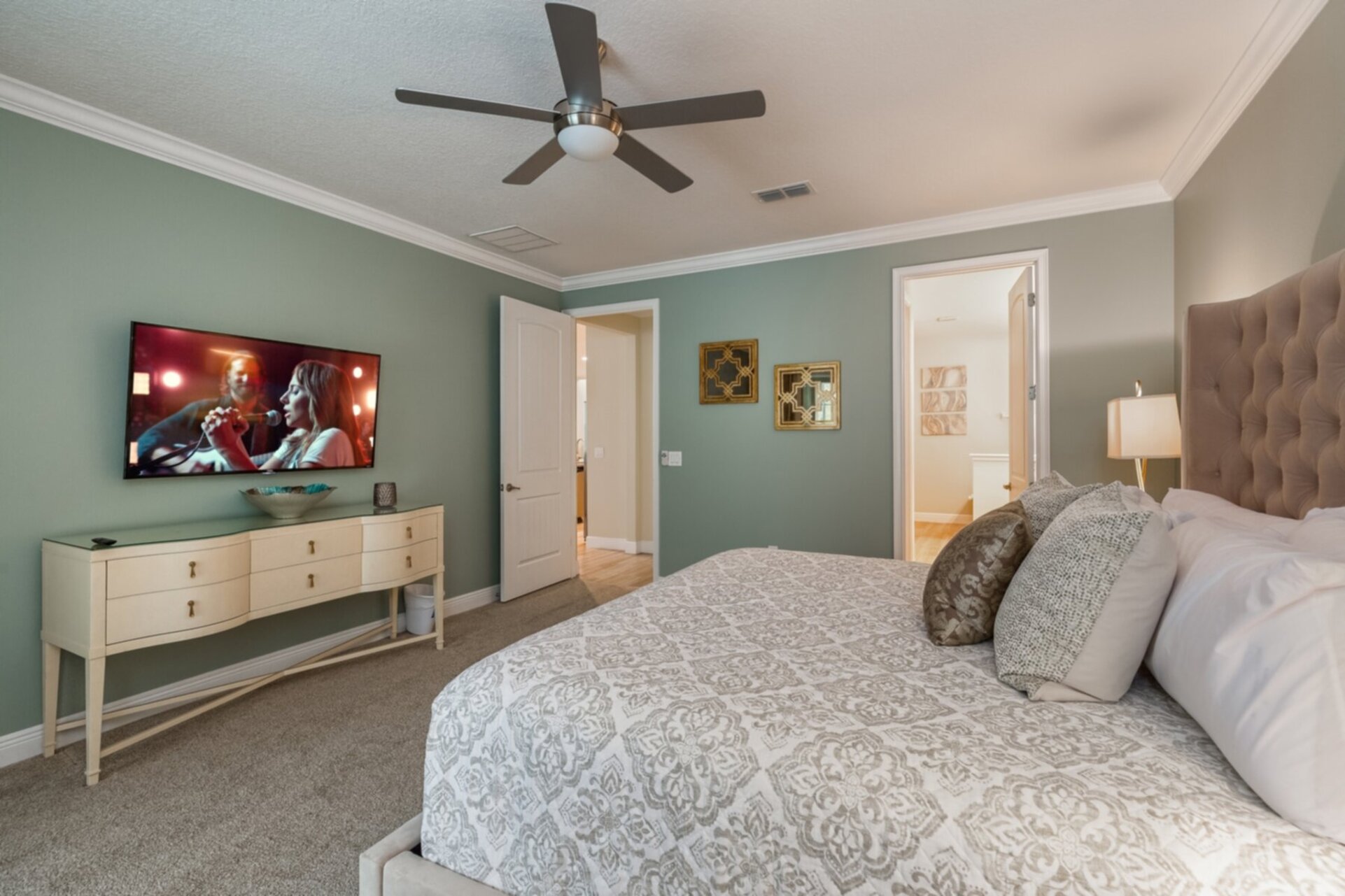 Enjoy a favorite show on a 55-inch TV