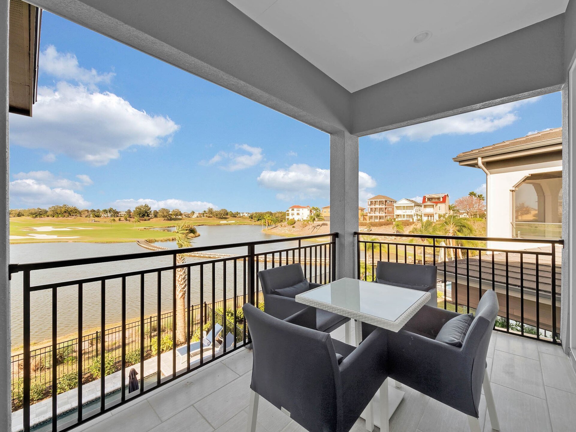 Master bedroom with private balcony access