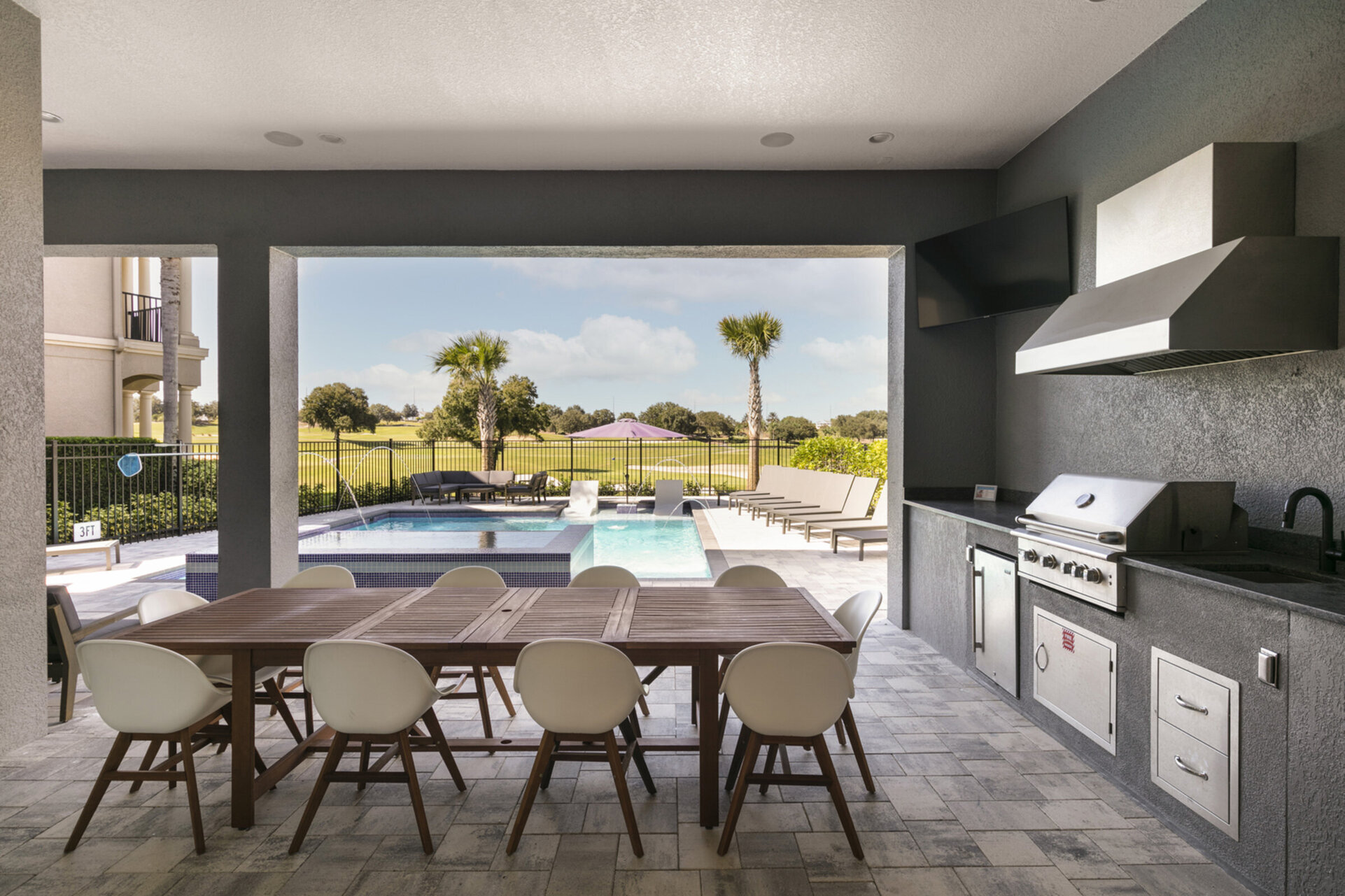 No need to stop the fun and go inside; cook up lunch at the summer kitchen