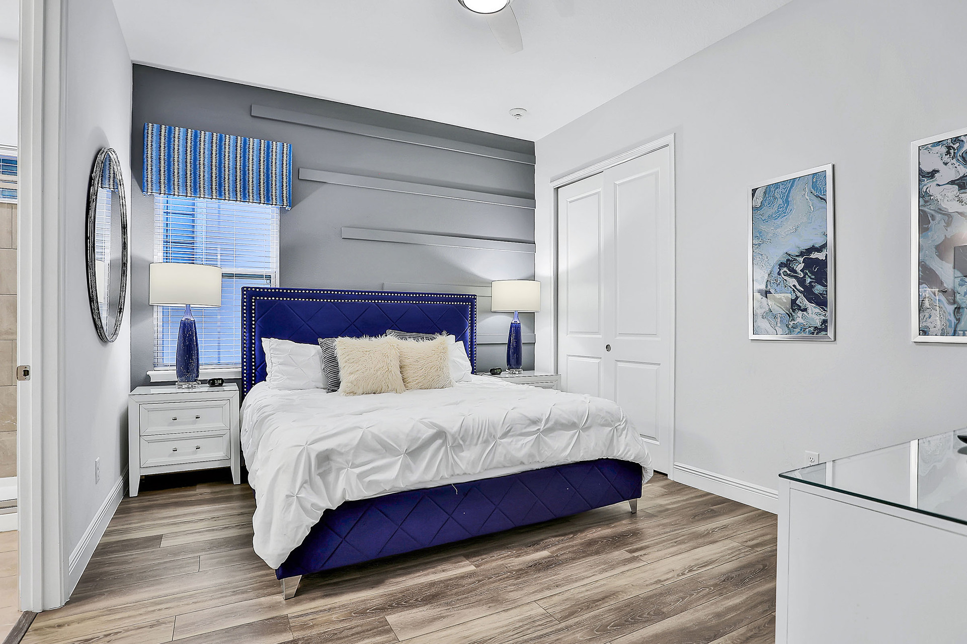 Lounge out in this king bed and watch a movie on the Smart TV