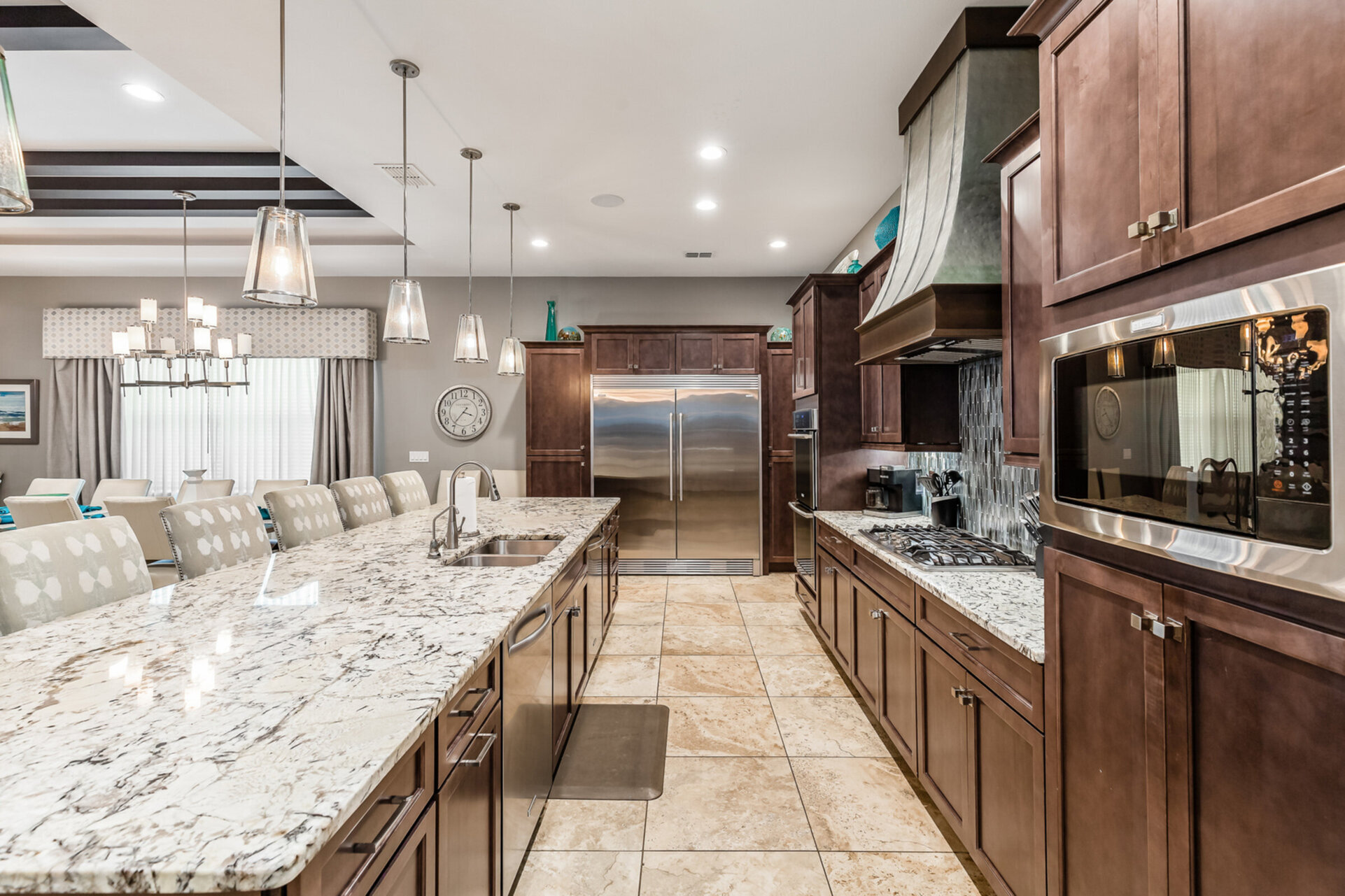 Stainless steel appliances and everything you need while you cook