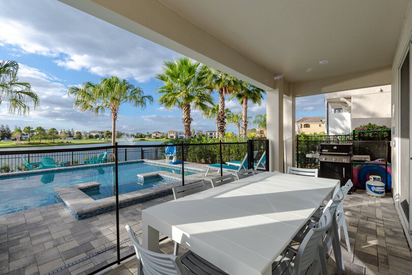 Grill up delicious meals at the outdoor summer kitchen,  lunch won't get in the way of the fun!