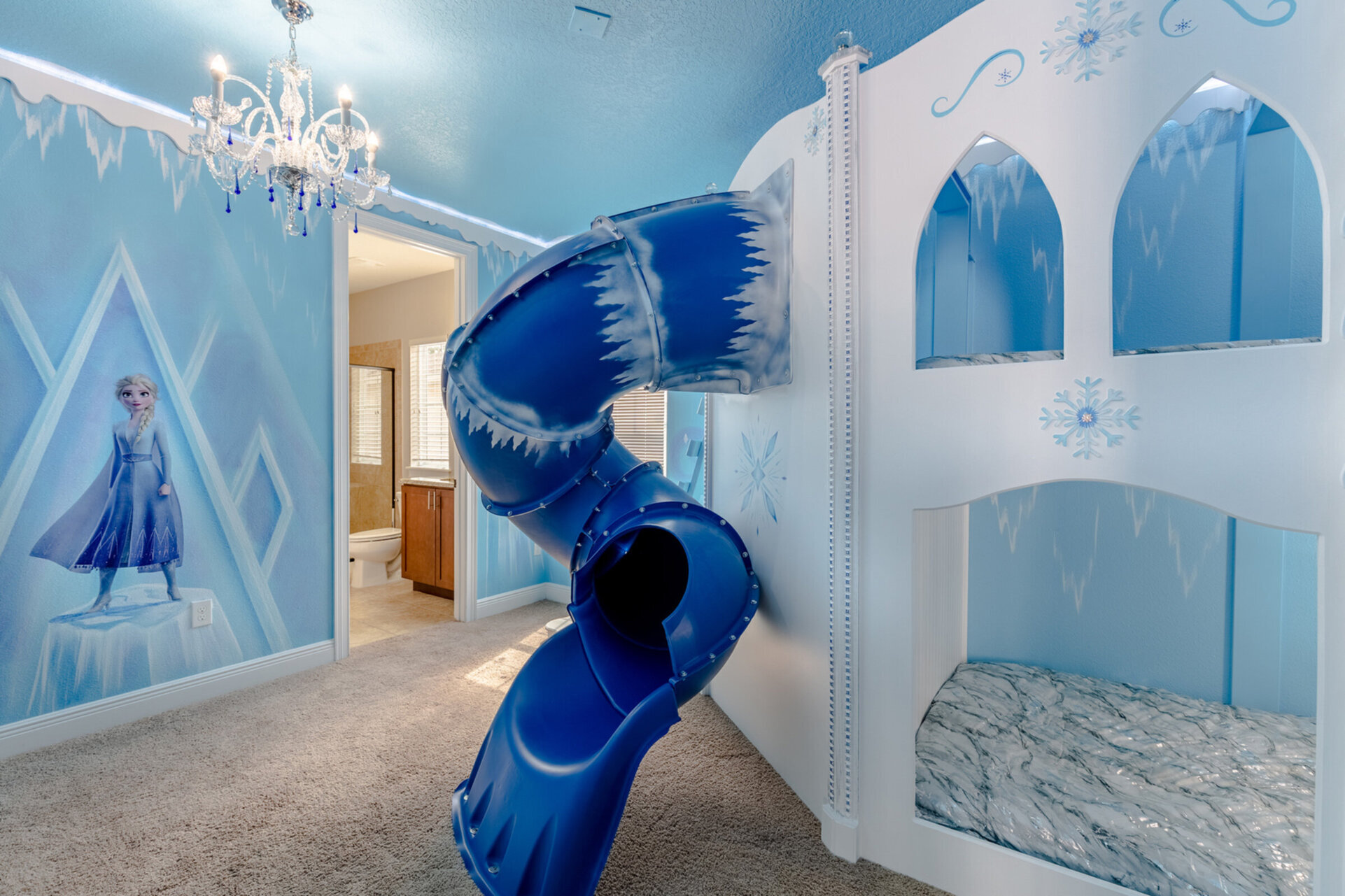 Ice castle-inspired kids bedroom