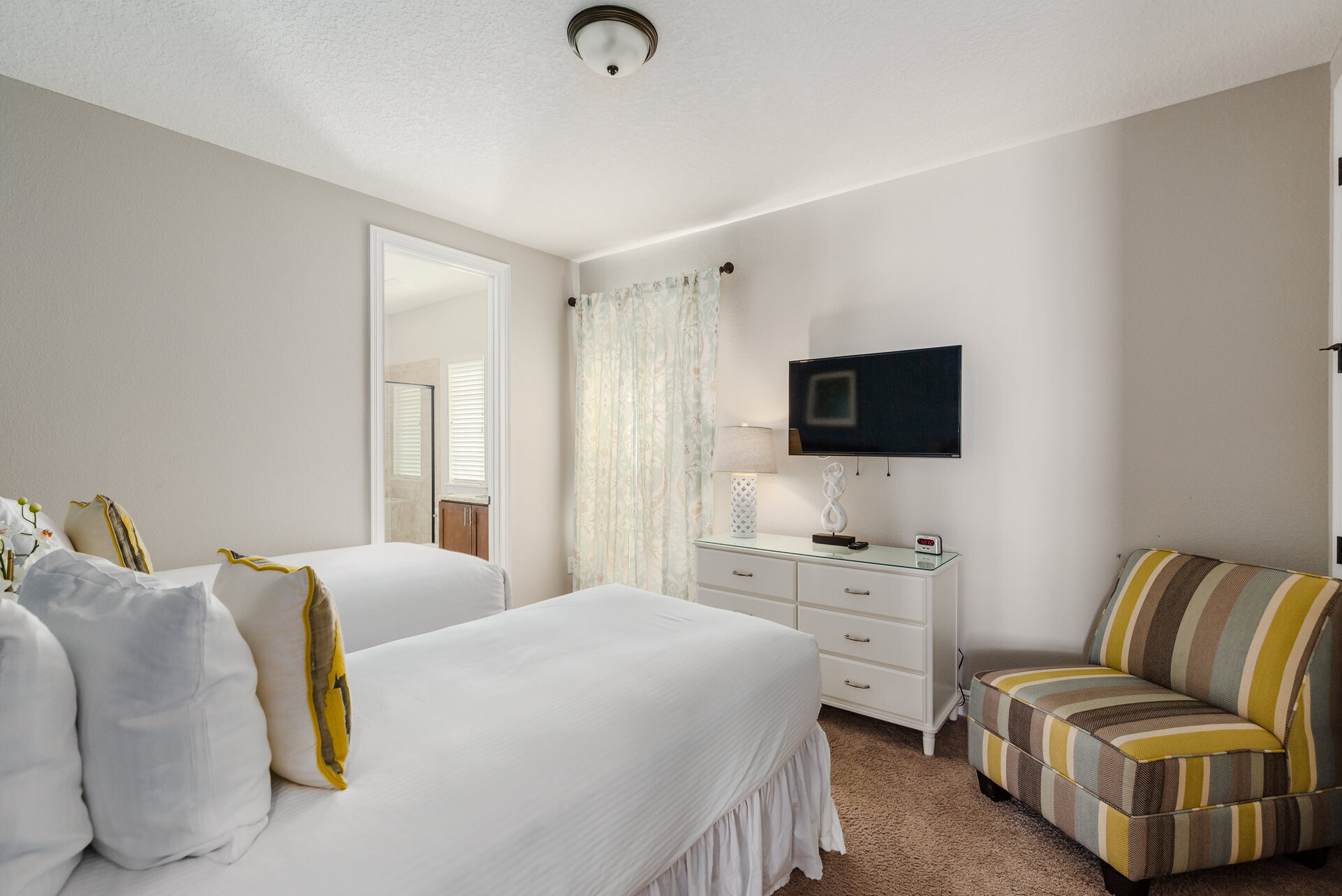 Lounge and watch a movie in bed