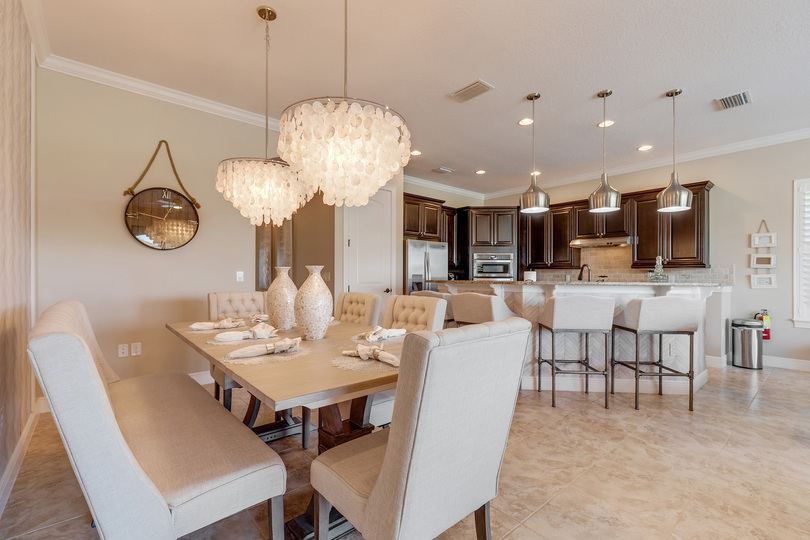 Enjoy dining-room seating for 7