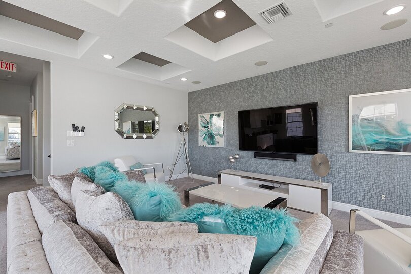 Unwind on this comfortable sofa