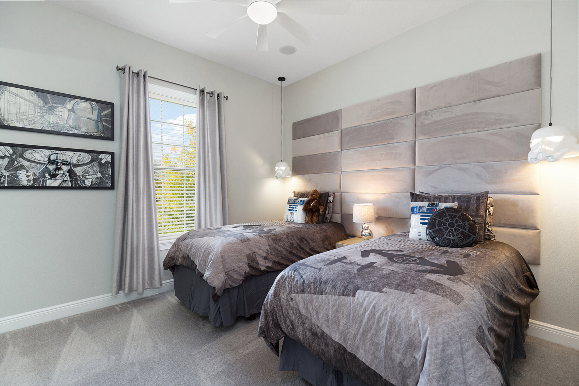 Join the dark side in this galactic bedroom