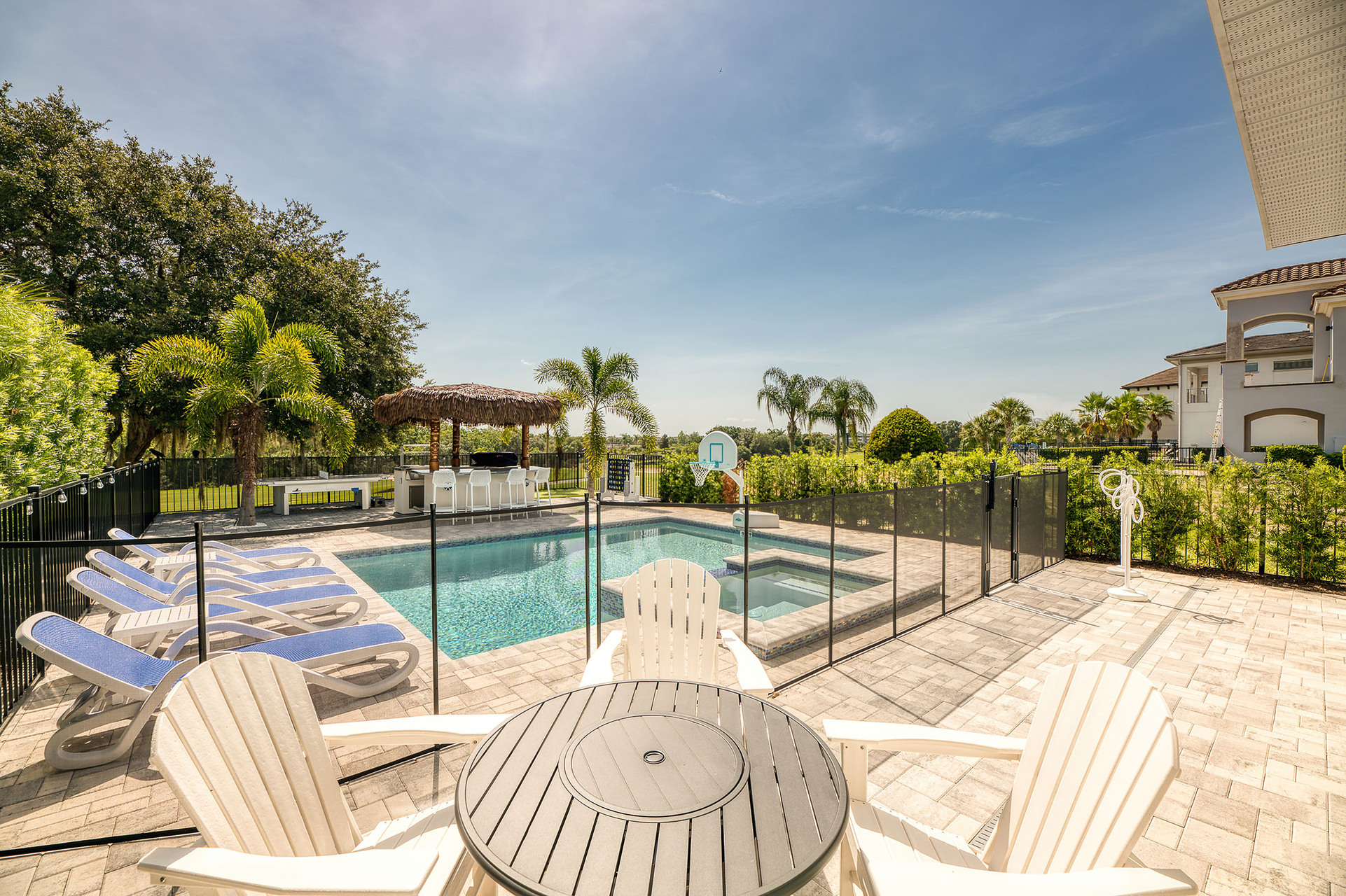 This home offers a child safety fence for added protection