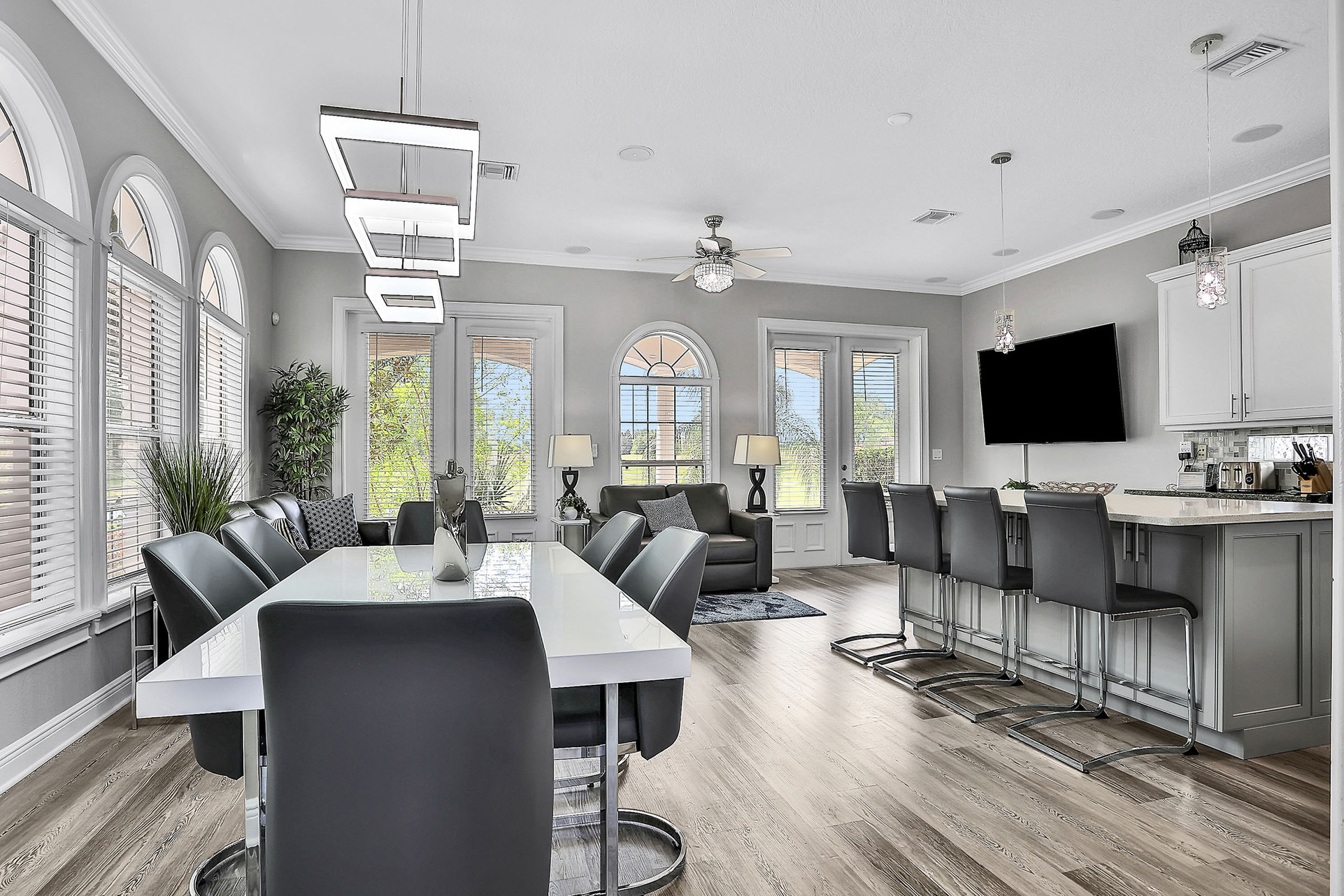 Feel right at home in the open-concept kitchen and living area