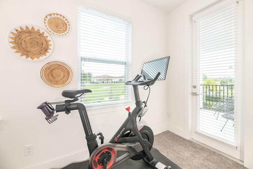 Keep up on your workout routine with great views of the golf course