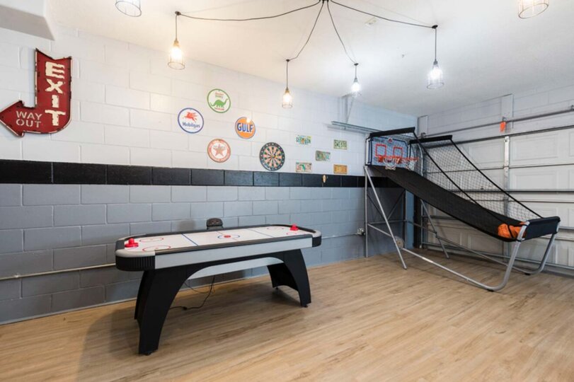 This games room will have enough space for the entire family to enjoy some friendly competition