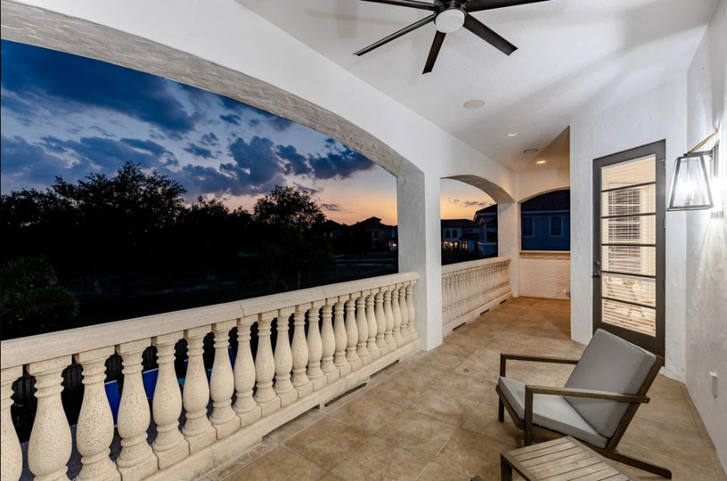 Overlook onto your own private pool and spa from the main 2nd floor balcony and enjoy evening twilights