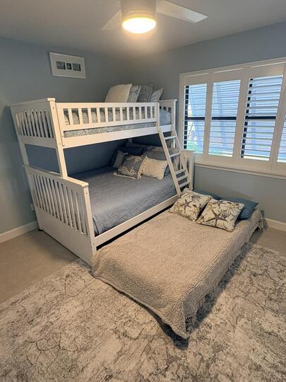 Bedroom 3 - Family Suite, Twin over Double Bunk bed with Twin Trundle Bed, Full size Murphy bed, 43" Smart TV, Large double doors