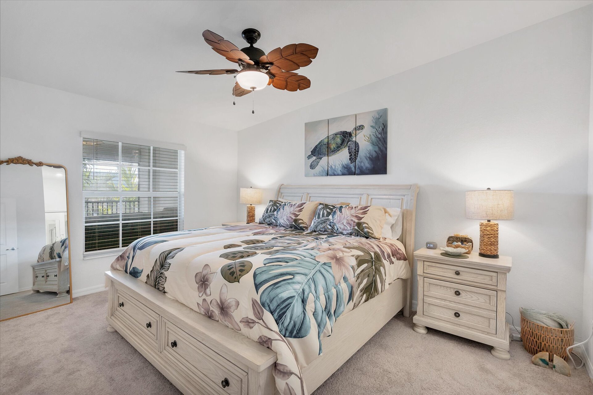Primary bedroom with king bed and ensuite