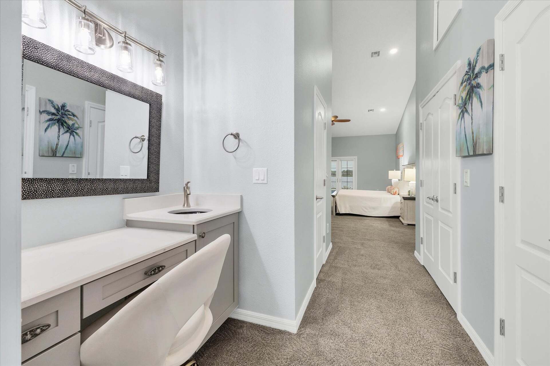 Extra vanity area with sink