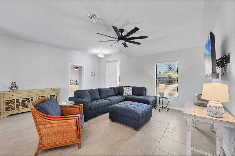 Bright, open living space.